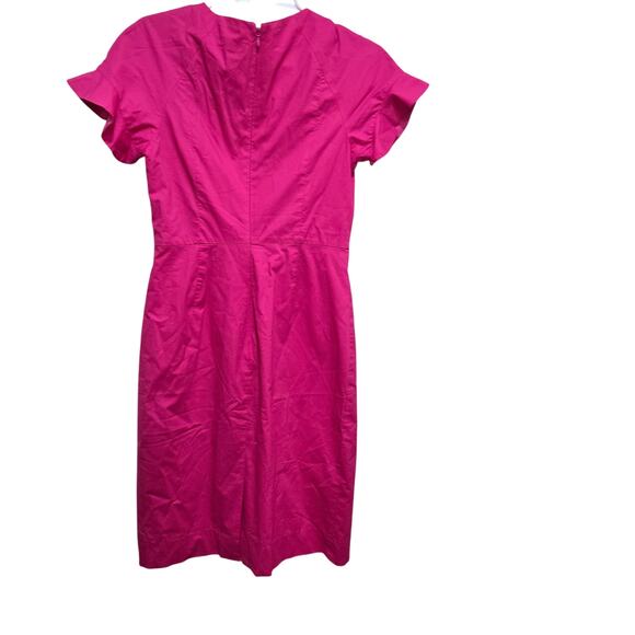J.Crew Pink Cotton Blend Ruffle Sleeve Sheath Dress Size 2 Style J0997 - Picture 2 of 10